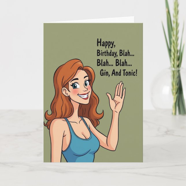 Smiling Lady Birthday Card (Front)