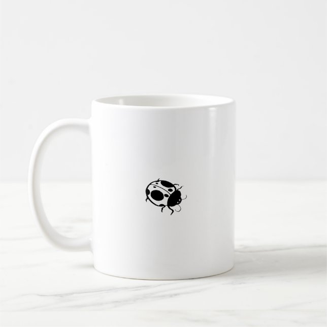 Smiling Ladybug  Black and White Mini - Coffee Mug (Left)