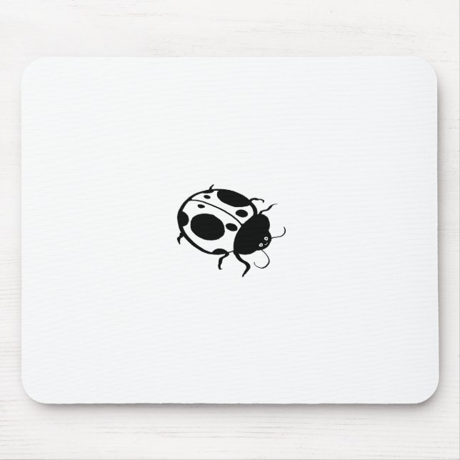 Smiling Ladybug  Black and White Mini - Mouse Mat (Front)