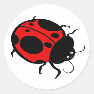 Smiling Ladybug - Classic Round Sticker