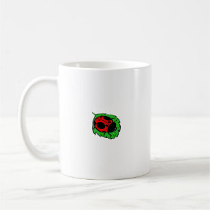 Smiling Ladybug on Green Leaf Mini - Coffee Mug