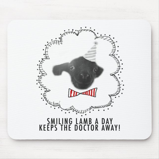 Smiling Lamb Mouse Mat (Front)