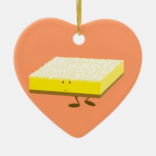 Smiling lemon bar character ceramic tree decoration