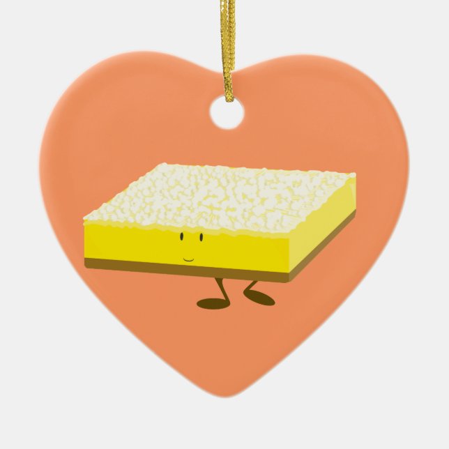 Smiling lemon bar character ceramic tree decoration (Front)