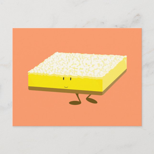 Smiling lemon bar character postcard (Front)