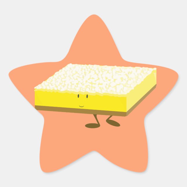 Smiling lemon bar character star sticker (Front)