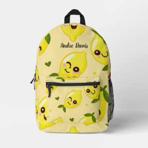 Smiling Lemon  Printed Backpack