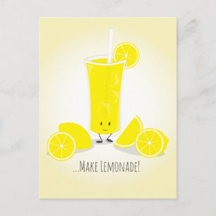 Smiling Lemonade Glass Postcard