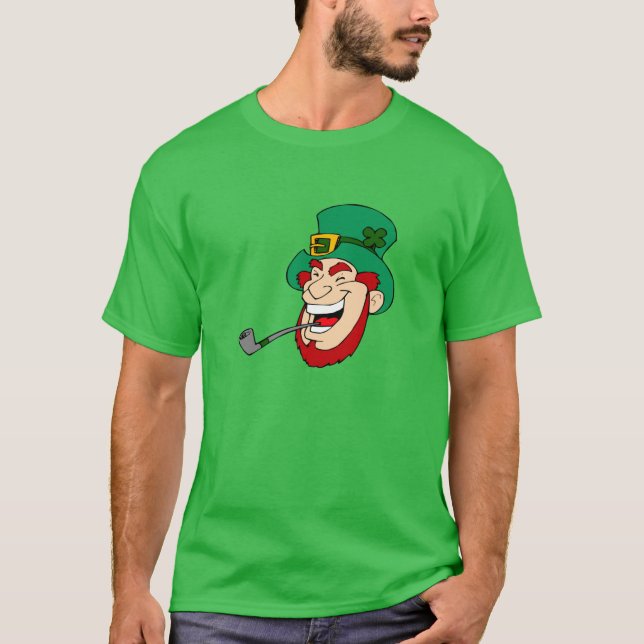 Smiling Leprechaun St. Patrick's Day T-Shirt (Front)
