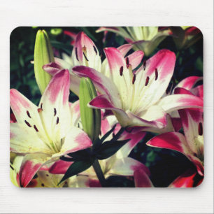 Smiling Lily Flowers Mouse Mat