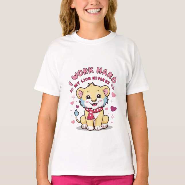 Smiling Lion Cub – Cute Happy Baby Lion T-Shirt (Front)