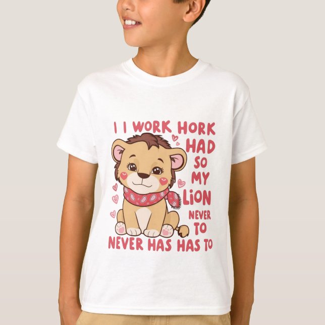 Smiling Lion Cub – Cute Happy Baby Lion T-Shirt (Front)