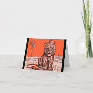 smiling lion note card