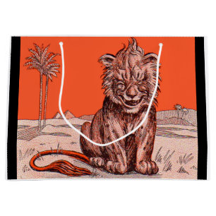 smiling lion print large gift bag