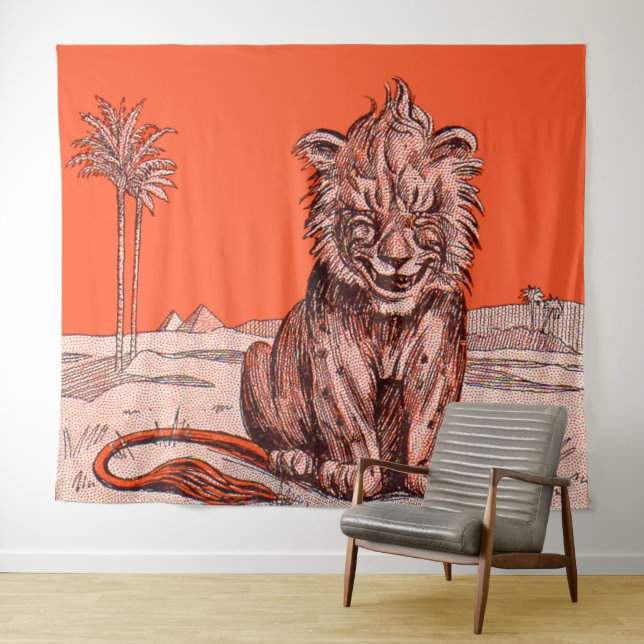 smiling lion tapestry (In Situ (Horizontal))