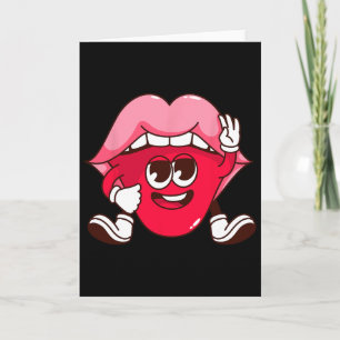 Smiling Lips Cartoon Valentine's Day Teens Casual Card