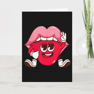 Smiling Lips Cartoon Valentine's Day Teens Casual Card