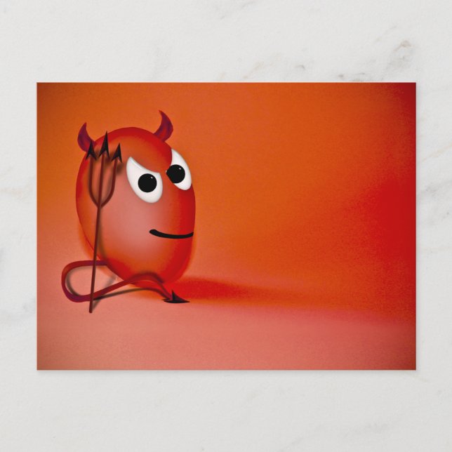 Smiling Little Devil'ed Egg Postcard (Front)
