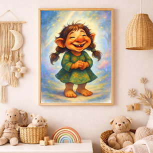 Smiling Little Troll Whimsical Children’s Story Photo Print