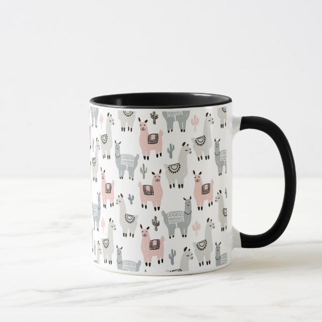 Smiling Llamas Pattern Mug (Right)