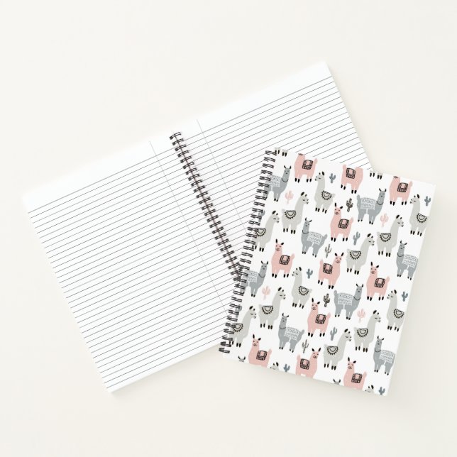 Smiling Llamas Pattern Notebook (Inside)