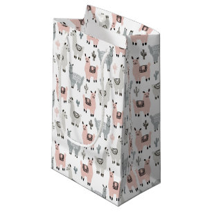 Smiling Llamas Pattern Small Gift Bag