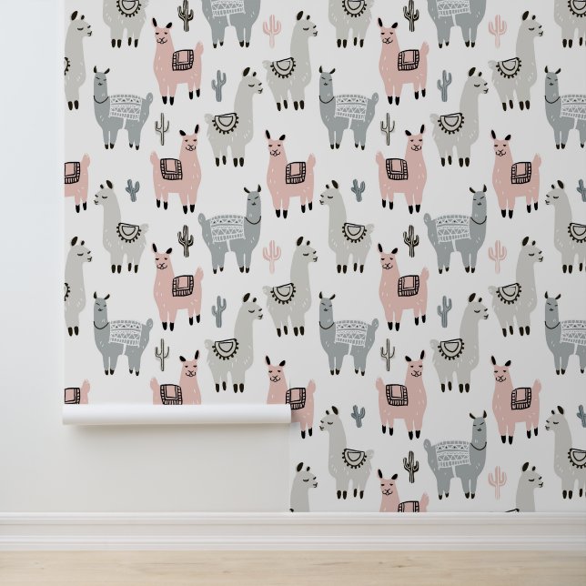 Smiling Llamas Pattern Wallpaper (Application)