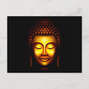 Smiling Lord Buddha Gold and Black Postcard