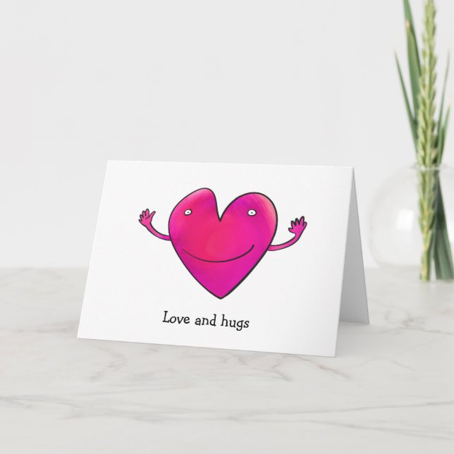 Smiling love heart card (Front)