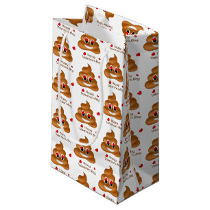 Smiling Love Poop Emoji Valentine's Day Gift Bag