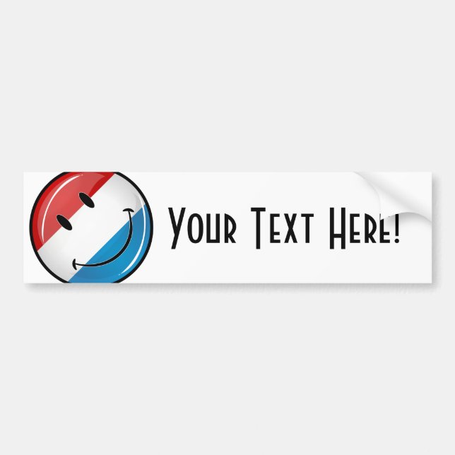 Smiling Luxembourg Flag Bumper Sticker (Front)