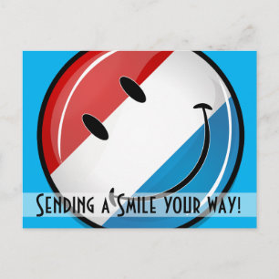 Smiling Luxembourg Flag Postcard