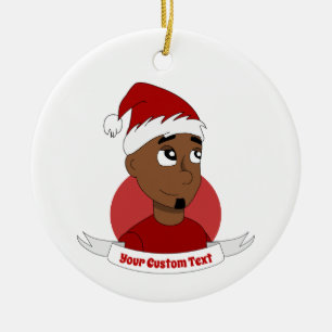 Smiling man Christmas cartoon Ceramic Tree Decoration