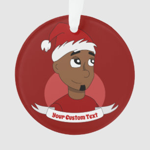 Smiling man Christmas cartoon Ornament