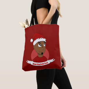 Smiling man Christmas cartoon Tote Bag