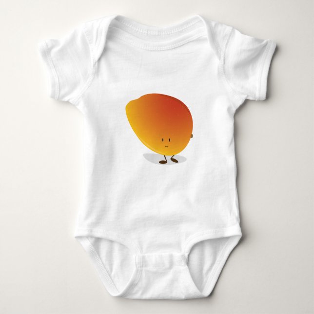 Smiling Mango Character Baby Bodysuit (Front)