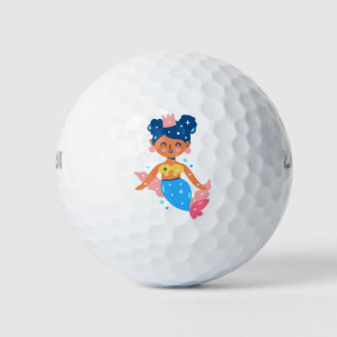 Smiling mermaid princess golf balls