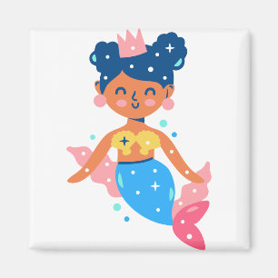 Smiling mermaid princess magnet