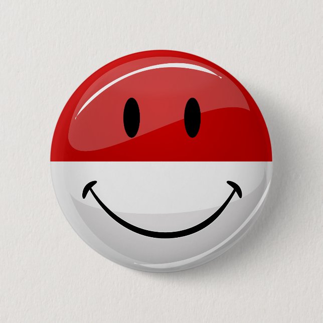 Smiling Monaco Flag 6 Cm Round Badge (Front)