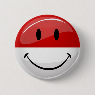 Smiling Monaco Flag 6 Cm Round Badge