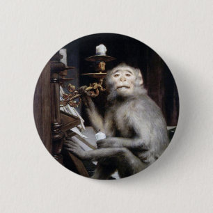 Smiling Monkey 6 Cm Round Badge