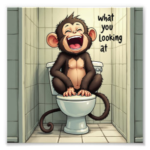 Smiling monkey photo print