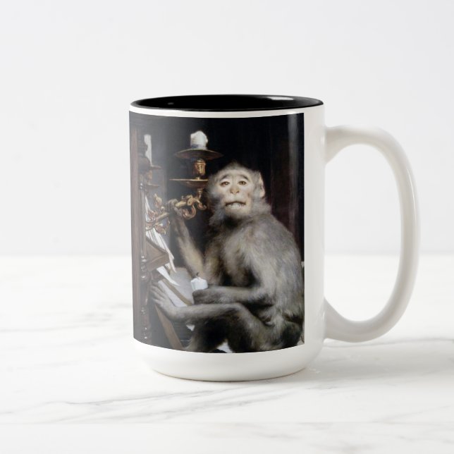 Smiling Monkey Two-Tone Coffee Mug (Right)