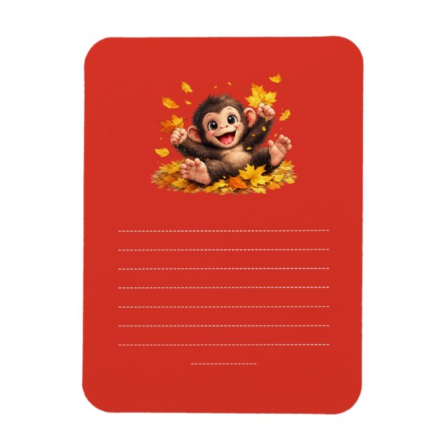 Smiling Monkey with Big Eyes Playful Tropical  Magnet (Vertical)