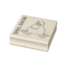 Smiling Monster Customisable Rubber Stamp