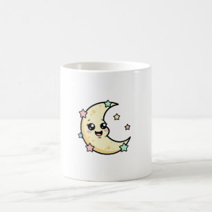 Smiling Moon – Cute Kawaii Illustration Coffee Mug