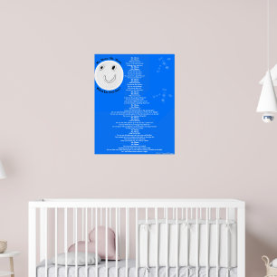 Smiling Moon Stars Children's Poem Large Poster