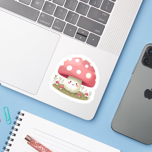 Smiling Mushroom (Laptop w/ iPhone)