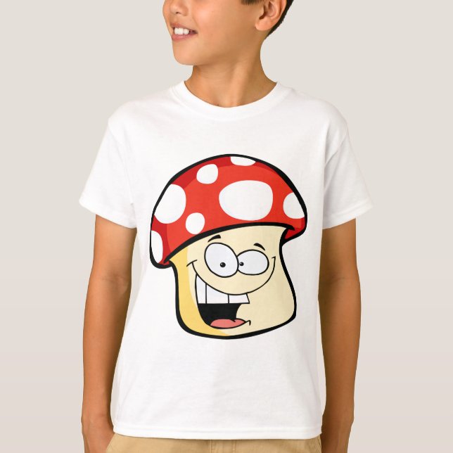 Smiling Mushroom cartoon T-Shirt (Front)