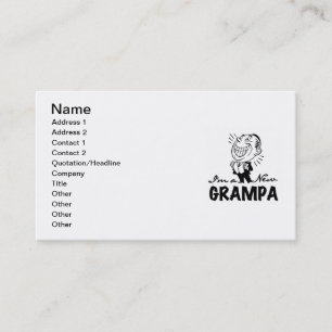Smiling New Grampa T-shirts and Gifts Business Card